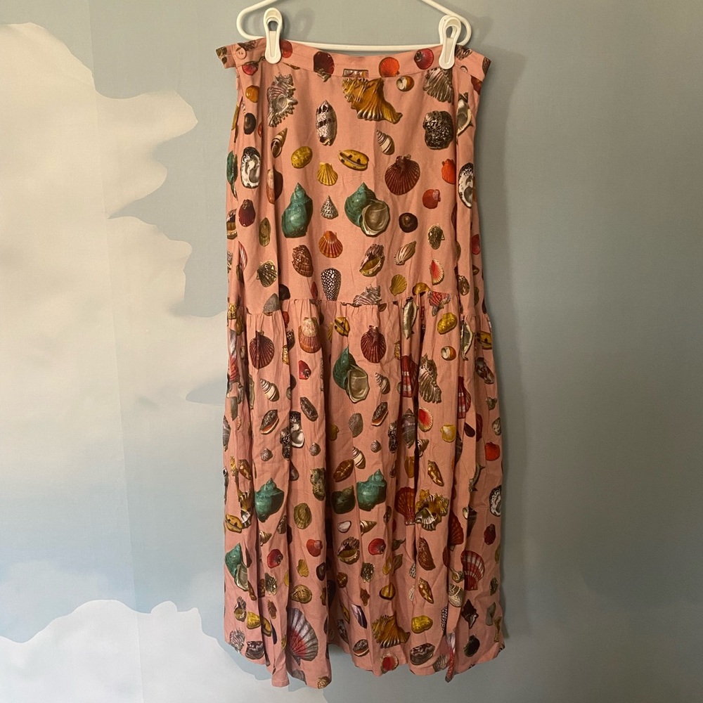 Samantha Pleet Shell Print Maxi Skirt